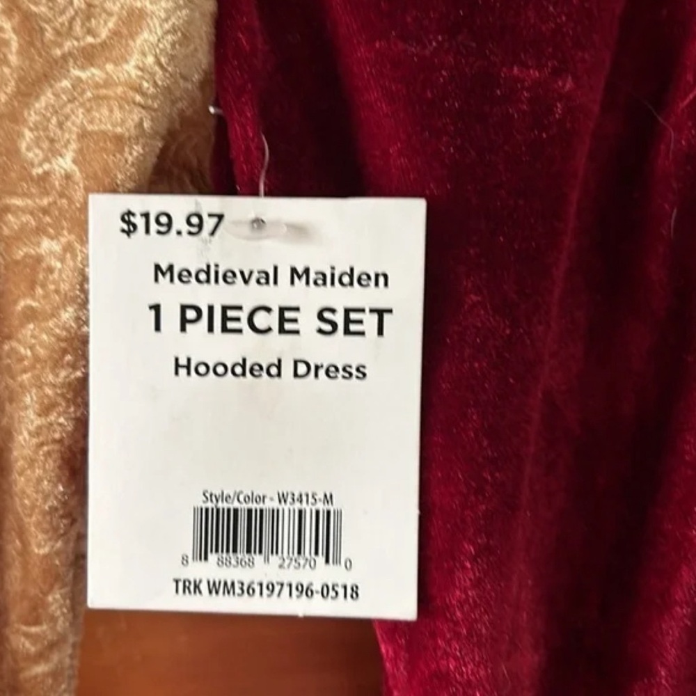 Medieval Maiden Hooded Dress Halloween Costume